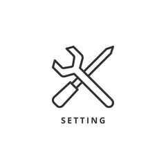 setting icon vector illustration. setting icon outline design.