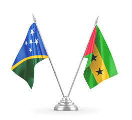 Sao Tome and Principe and Solomon Islands table flags