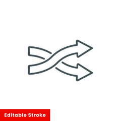Redirect line icon. Change direction symbol design. Stock - Vector illustration can be used for web. Editable stroke EPS 10