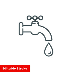 Tap symbol. Thin line icon. Flat design. Stock - Editable stroke vector illustration. eps 10