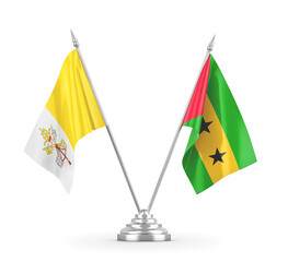 Sao Tome and Principe and Vatican table flags