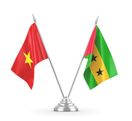 Sao Tome and Principe and Vietnam table flags