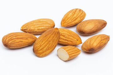 Almonds isolated on white background