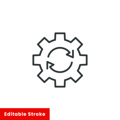 Update system icon vector. thin line web symbol on white background - editable stroke vector illustration eps10