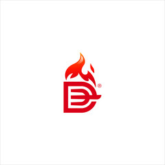 fire roasted letter D logo concept for food business