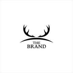 minimalist deer antler logo concept for hunting brands