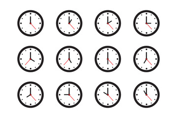 time clock icon cartoon style