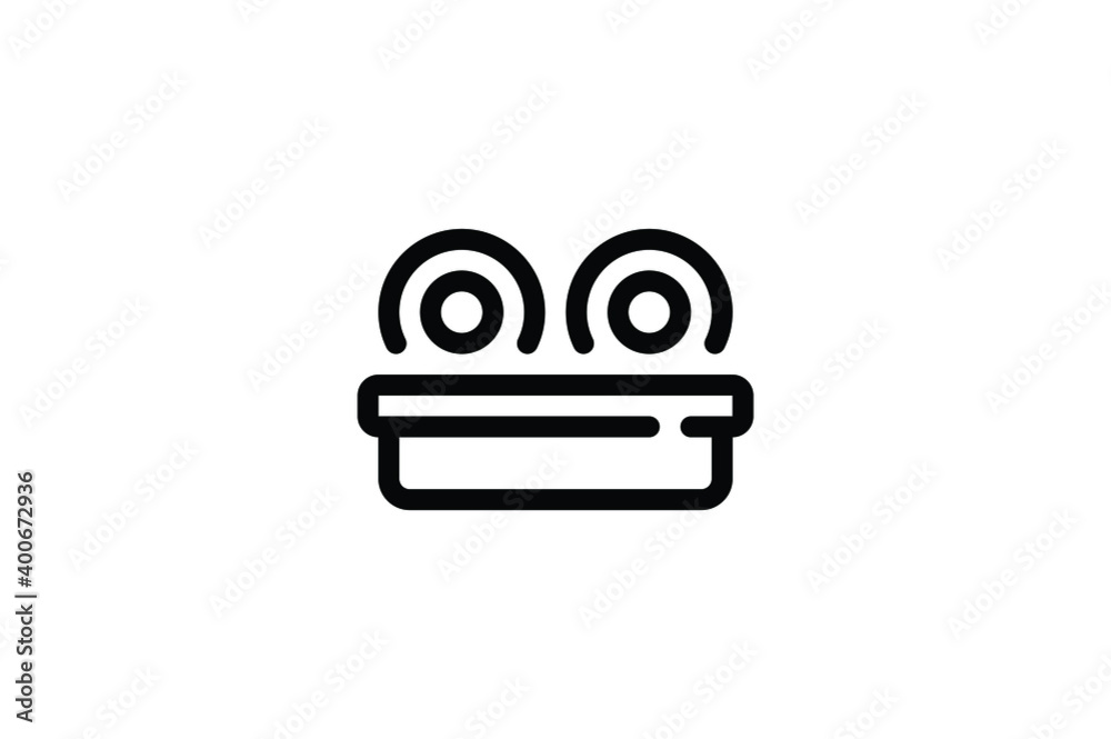 Sticker supermarket outline icon - donuts