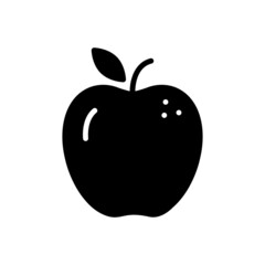 Black solid icon for apple
