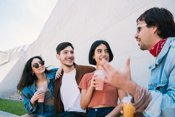 Group of friends having fun together.