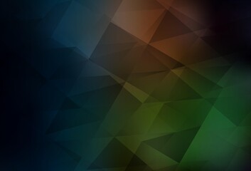 Dark Green, Red vector gradient triangles template.