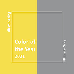 Color of the year 2021. Ultimate gray and illuminating. Vector illustration.