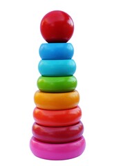 pyramid of colorful wood caps