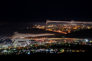 Fototapeta premium lights of the night industrial city in the Urals-Zlatoust