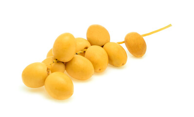Raw yellow date palm or Dates, healthy fruit.