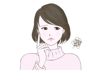 冬服の女性_正面_悩み