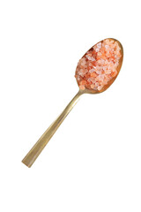 Himalayan pink salt on white background