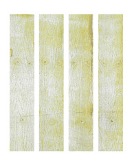 yellow  wooden plank on white background