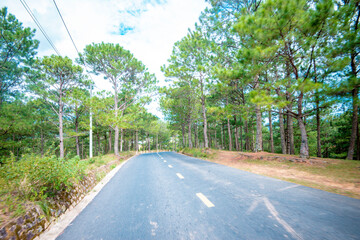road to the top of langbiang mountain