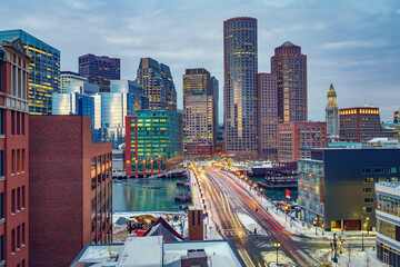 View on Boston city center at winter morning - 400676728