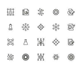 Chemistry related vector icon set.