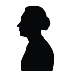 A woman silhouette vector, black and white people.