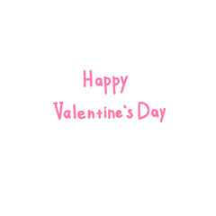 Happy Valentine's Day lettering is pink. Vector lettering pink. 