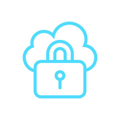 Security icon with cloud. Eps 10 vector illustration.