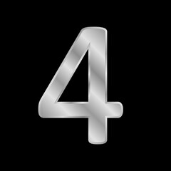 Obraz premium Metal number four symbol.