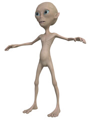 3d render of a toon alien
