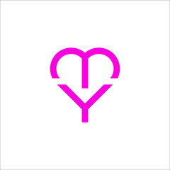 MY Letter Love logo design