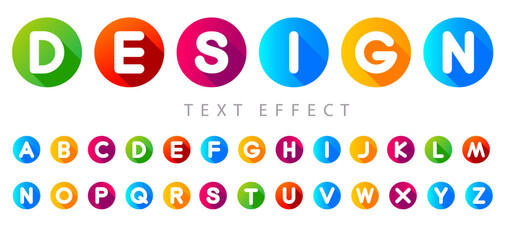 Vector 3d font and alphabet. Abc  3d English letters. Vector of colorful layered 3d font and alphabet. Cute Color alphabet. Hand drawing font for children. Flat isolated vector illustration.  © Neelrong