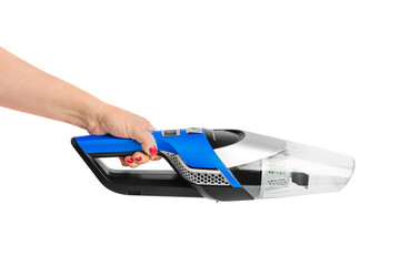 Cordless vacuum cleaner in hand