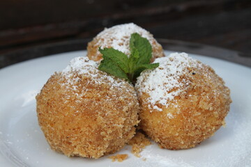 Austrian apricot dumplings with mint