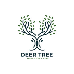 Deer wood forest logo