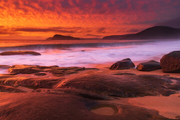 High Cloud Colours Up for Sunrise at the Seaside