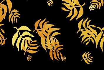 Dark Yellow vector elegant template with leaves.