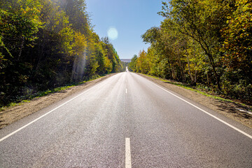 Asphalt road or highway with road markings