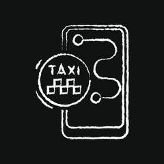 Obraz premium chalk icon, mobile application icon, taxi call