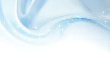 Naklejka premium ブルーの布（優美な曲線）光輝く星 