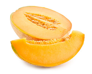 Sweet cut melon on white background