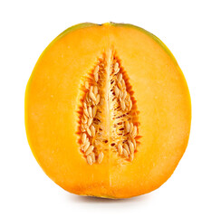 Sweet cut melon on white background