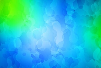 Light Blue, Green vector background with abstract shapes.