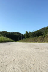 close up cement road. concrete road.