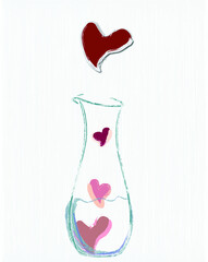 heart in a glass vase Valentine