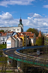 Szczecin, panorama of the city with a view of the castle
 - obrazy, fototapety, plakaty