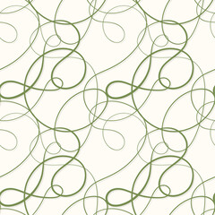 Vector seamless pattern. Decorative texture with tangled curved lines. Scrawl squiggly in pastel colors.