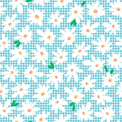 Obraz premium Seamless and abstract leaf illustration pattern,