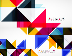 Fototapeta premium Set of vector triangle geometric backgrounds. Vector illustration for covers, banners, flyers and posters and other designs