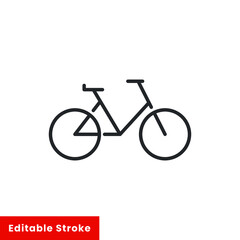 Line icon style, cycle, bicycle icon. Road Bike journey. Editable stroke. Vector illustration. Design on white background. EPS 10